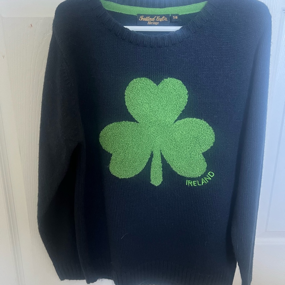 Ireland Heritage Kids Sweater - Navy and Green